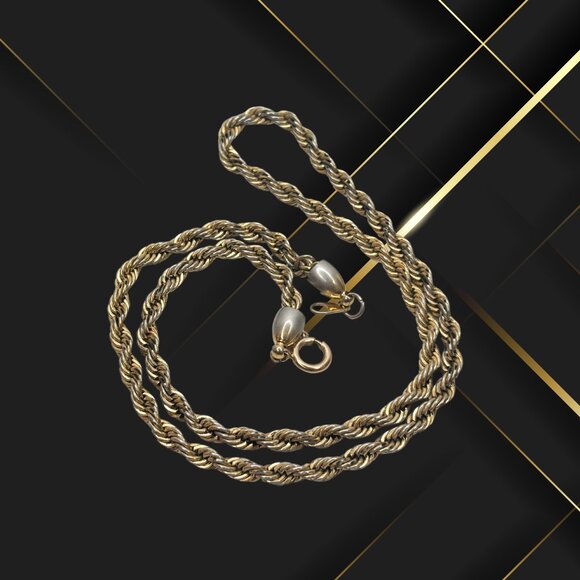 Vintage 14K 1/20 Gold Filled Rope Chain, 18" - Picture 3 of 3